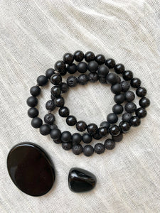 Black Obsidian Mala Bracelet